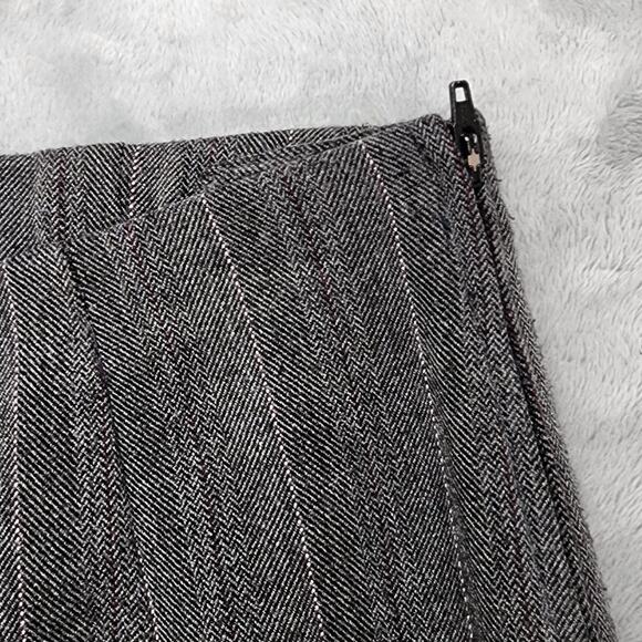 East 5th Pants Womens 6 Gray Striped Tweed High Rise Side Zip Wide Leg Trousers - Picture 2 of 11